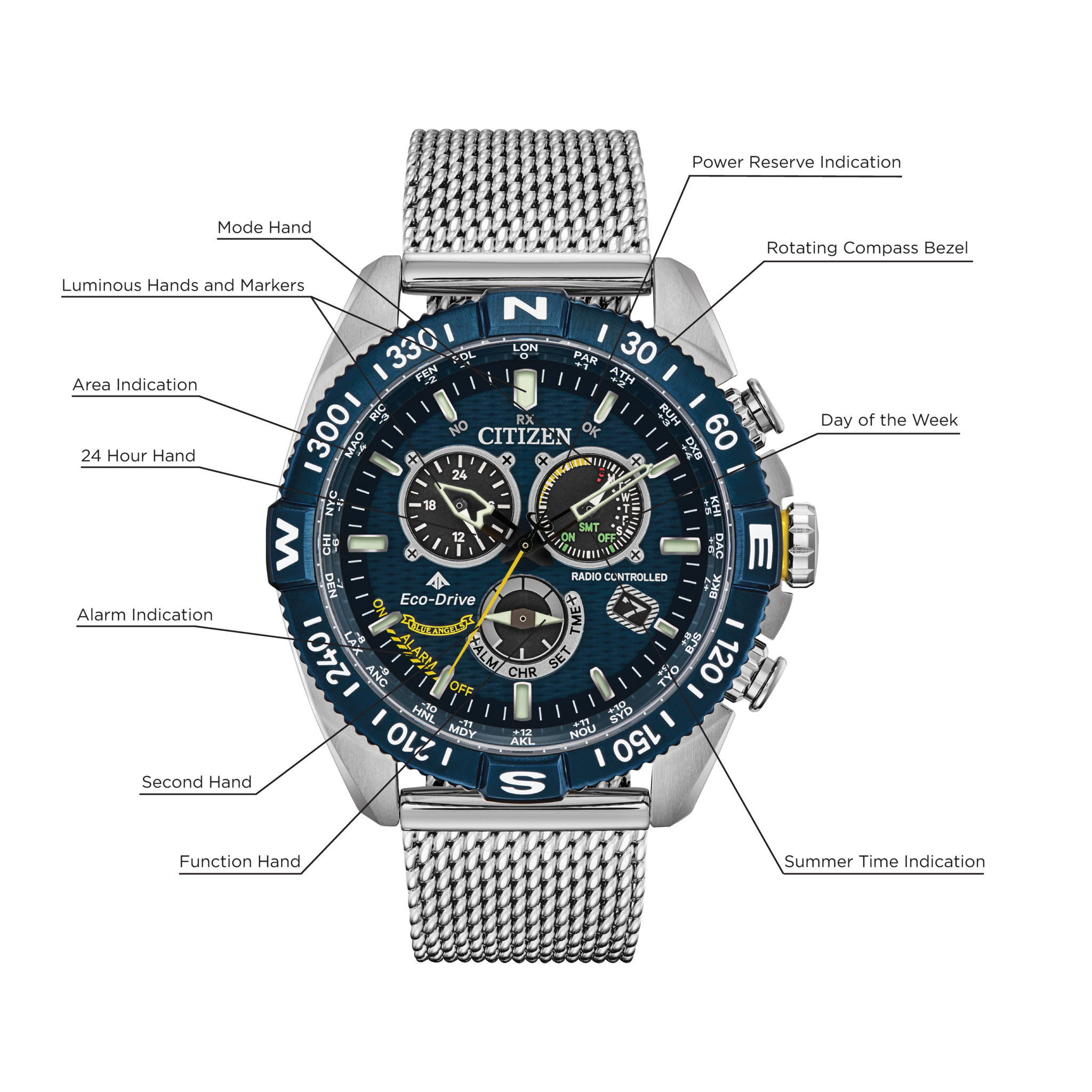 時計 CITIZEN PROMASTER NAVIHAWK C420 Titanium Citizen Promaster Navihawk Eco-Drive Blue Dial Watch | CITIZEN